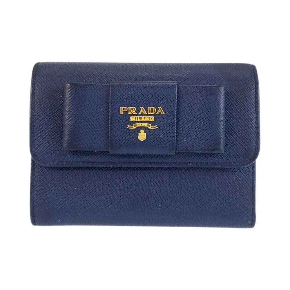 Prada Leather Fiocco Ribbon Compact Wallet